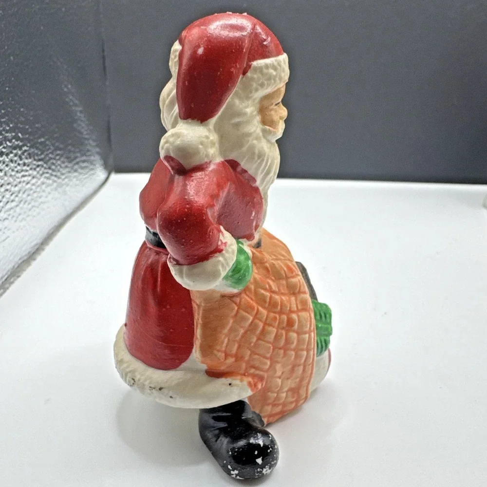 Vintage Ceramic Santa Claus Christmas Ornament 3.5